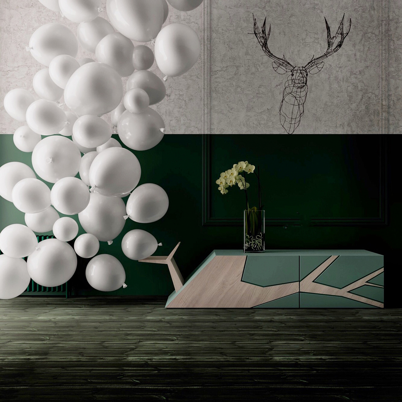 Тумба под телевизор дизайнерская орех, бежевая эмаль "Лория" от Odingeniy ODINGENIY  178291 Бежевый;коричневый  - Вид №8