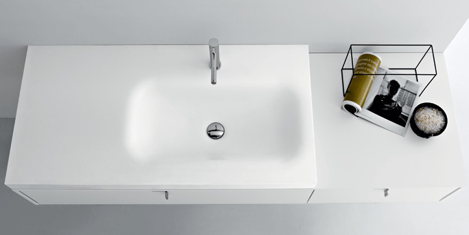 Комбинация ванной комнаты PV23 в отделке Corian / L41 Bianco  MILLDUE PIVOT PIVOT23 - Вид №3