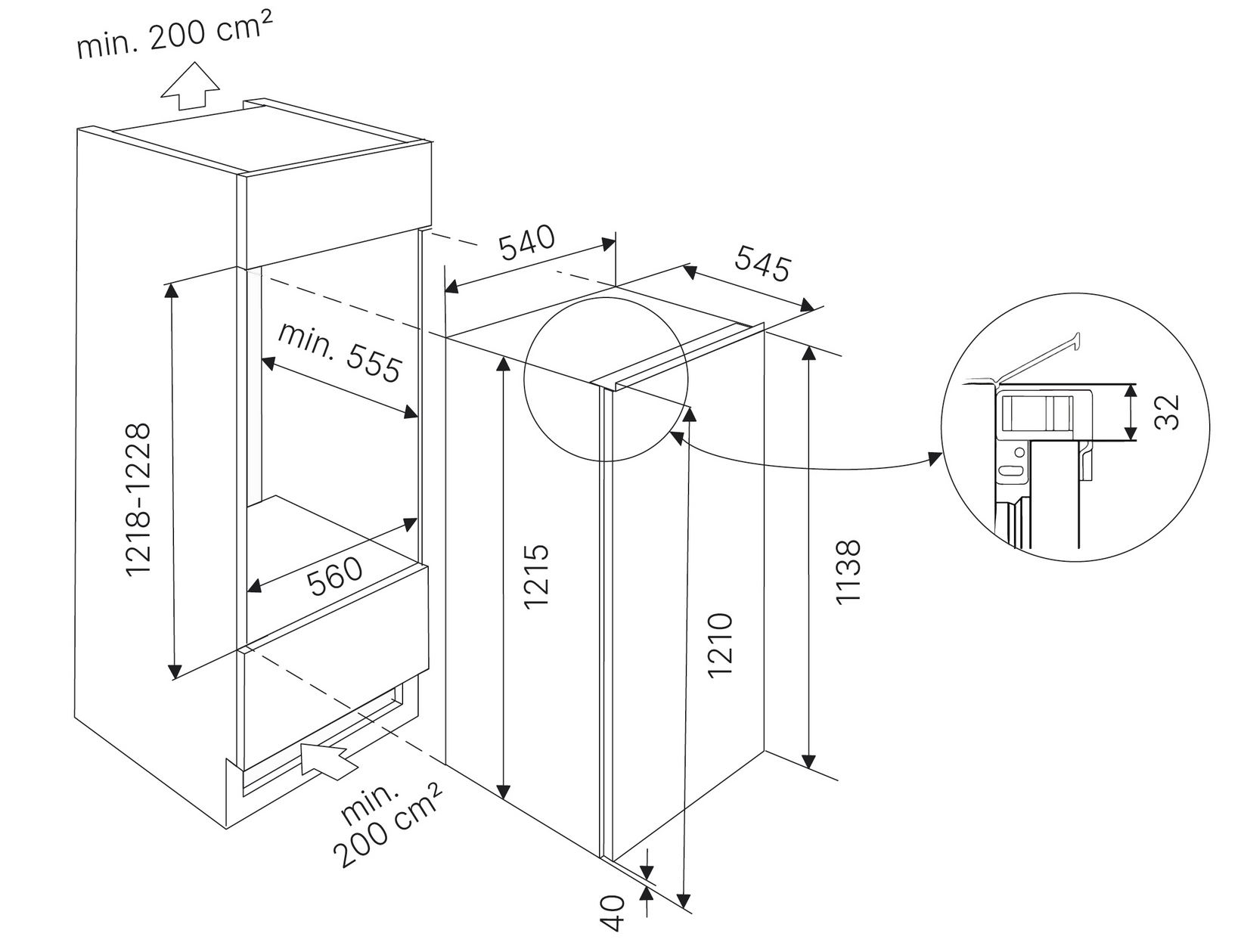 9255903 Встраиваемый холодильник без морозильника  Kuppersbusch FK 4540.1i STDN-0027427 - Вид №1
