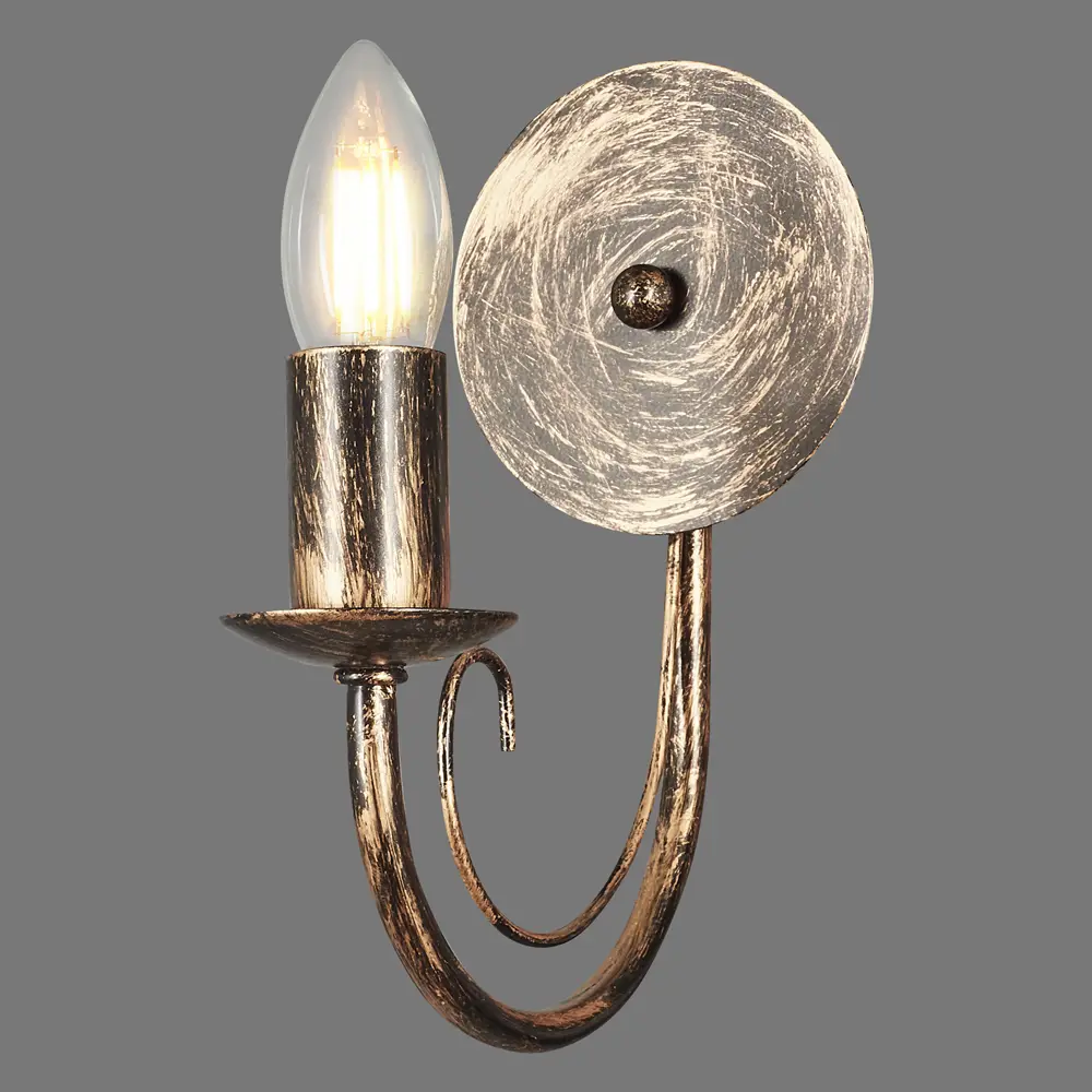 Бра «Рустика» НББ 01-60, цвет чёрный матовый/золото Santreyd STLM-2084109 - Вид №1