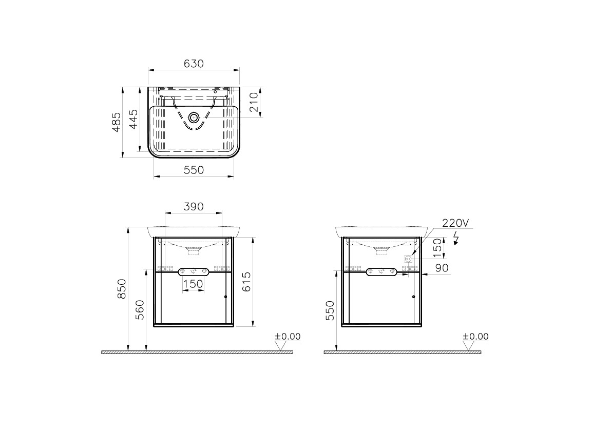 60834 Раковина Vitraglobal Sento - Вид №1