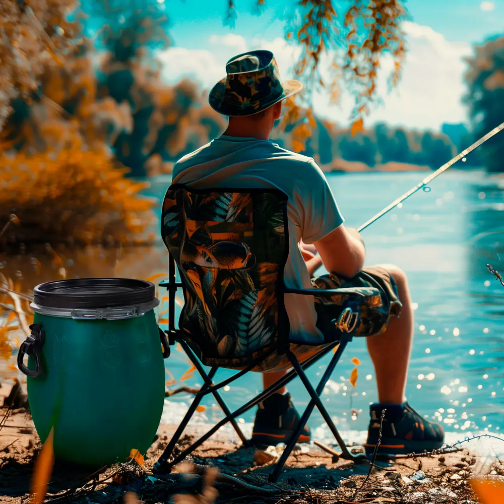 Бочка BEGINIA 48 л зеленая пластиковая с крышкой 89403519 STLM-1572488 - Вид №4