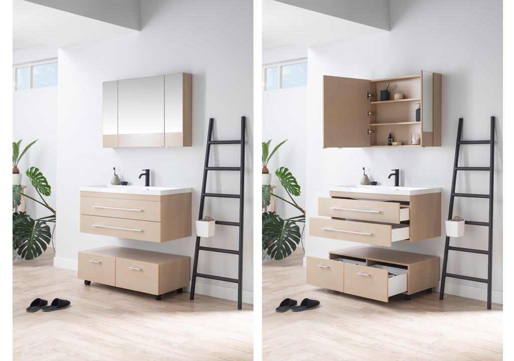 Мебель для ванной Aquanet Нота NEW 100 светлый дуб (камерино) 00230305 - Вид №5