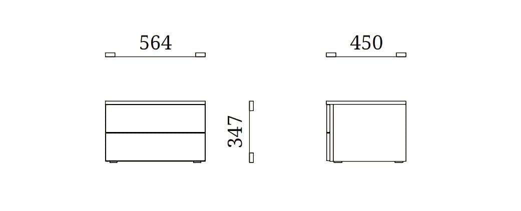 Деревянная прямоугольная тумбочка с ящиками Febal Casa Keith ARCH-00056031 - Вид №2