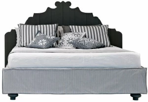 Gervasoni Двуспальная кровать со съемным чехлом из ткани Gray