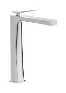 Высокий смеситель для раковины на 1 отверстие в комплекте с донным клапаном WE ARE IB wa313cc Brushed Nickel Wave