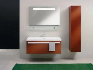 CARMENTA Тумба под умывальник из дерева с зеркалом Sign