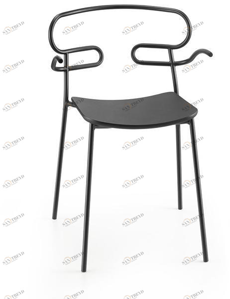 TrabA' Стул из металла и полиуретана с подлокотниками Genoa 0048/0049-met-pu,