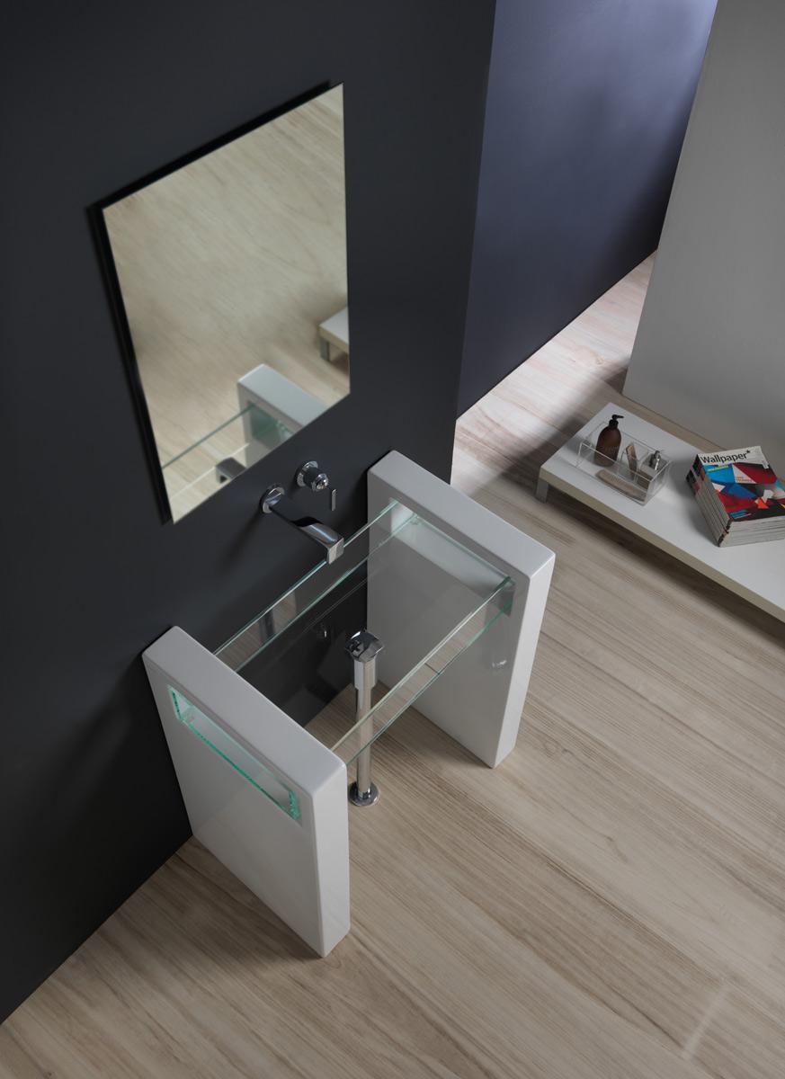 GLLACOL60BW2 Напольная раковина стоящая GSG CERAMIC GLASS - Вид №3