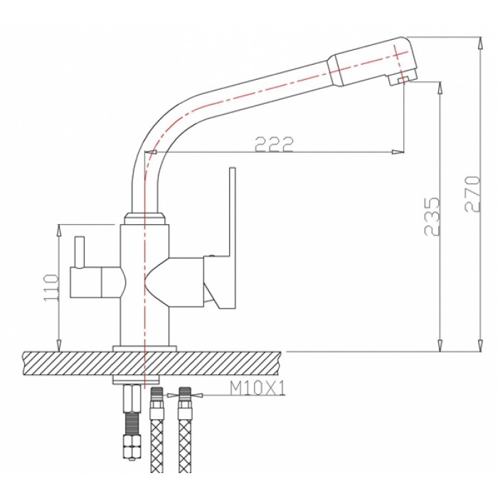 Zorg ZR 319 YF Смеситель для кухни Zorg 270х222 мм  - Вид №2