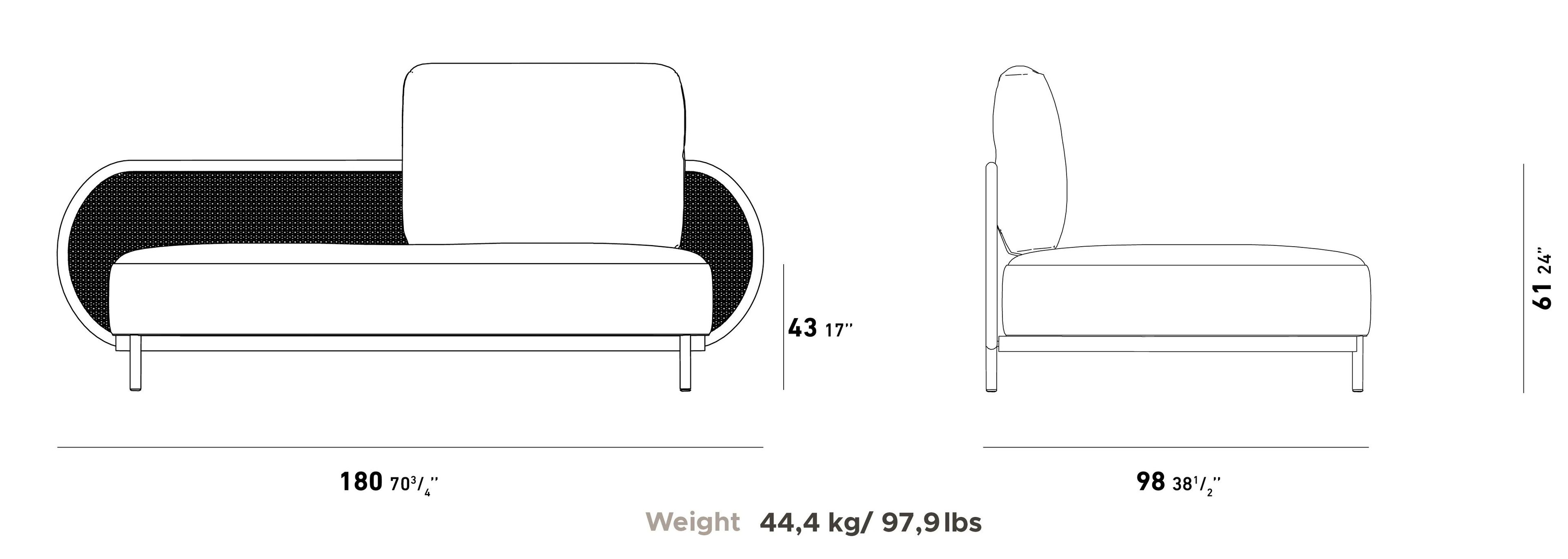 2-местный алюминиевый и Sunbrella® садовый диван YAAZ Ova ARCH-00035718 - Вид №16