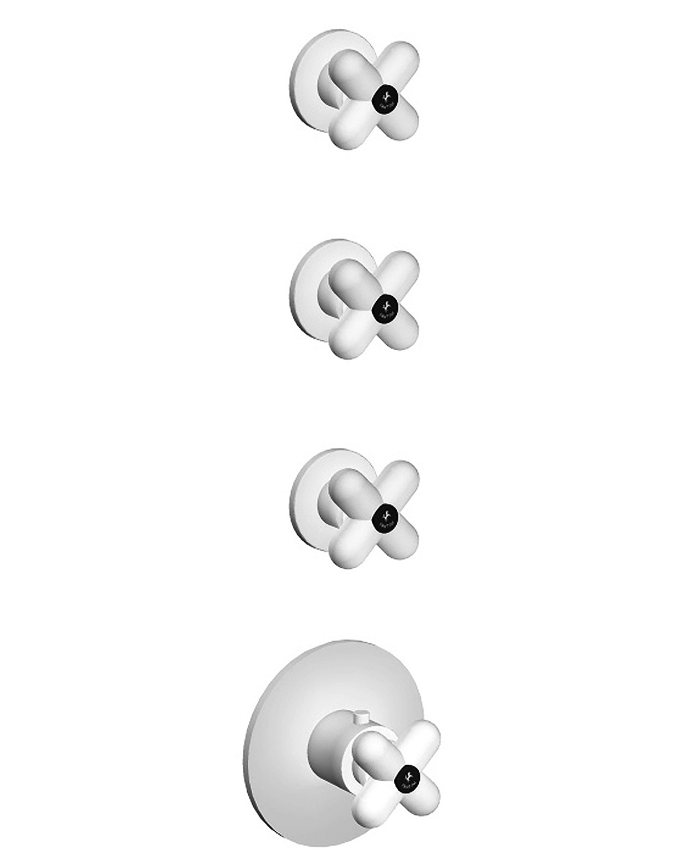 0603B+6003A  Термостатический встраиваемый смеситель для душа, 3/4''3 выпуска 3/4'' ручки впуски 3/4'' Звукоизолированные Fantini Rubinetti I BALOCCHI