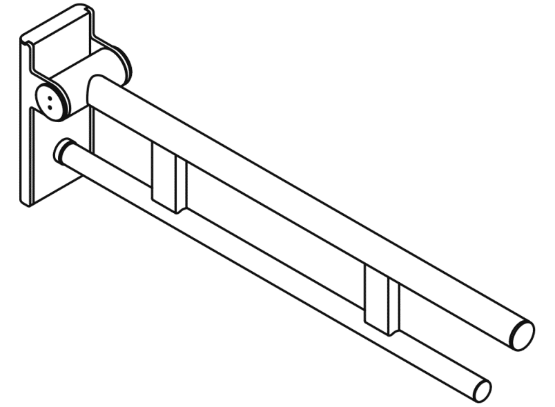 900.50.10240 Двойной шарнирный опорный рельс, конструкция a HEWI Stützen  - Вид №3