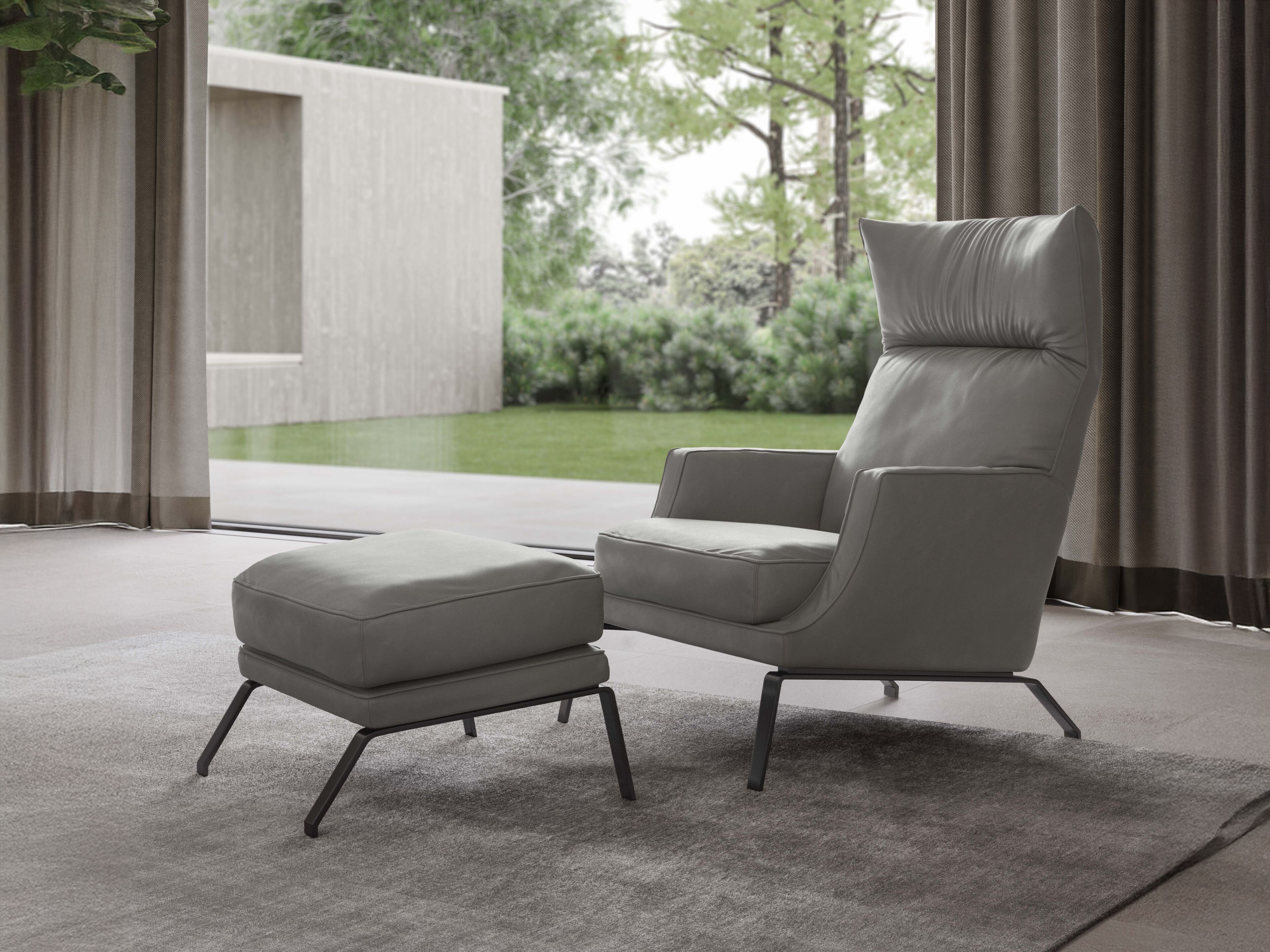 Подставка для ног из кожи или ткани Natuzzi Italia Clemmie ARCH-00071541 - Вид №5
