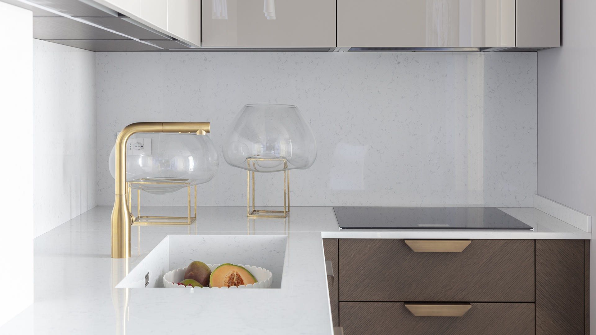 Кухня с ручками с полуостровом TM Italia Cucine D90 ARCH-00108368 - Вид №1