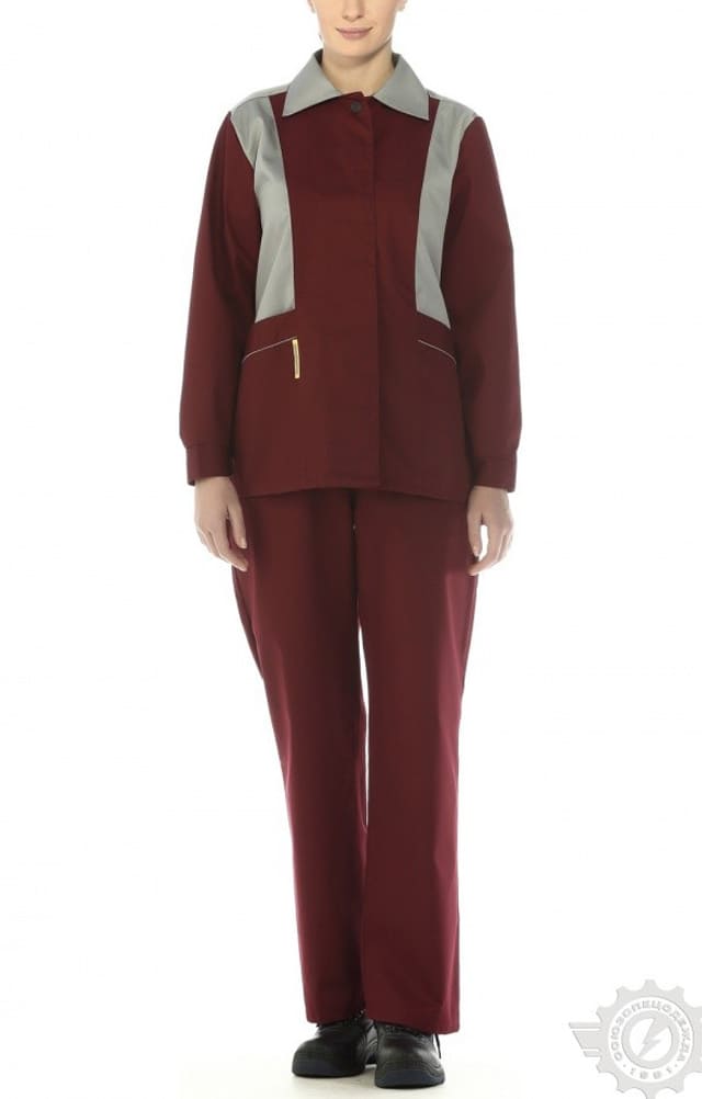 65527 Костюм "Эксперт-2" женский бордовый  Летняя спецодежда  размер 56-58/170-176  - Вид №9