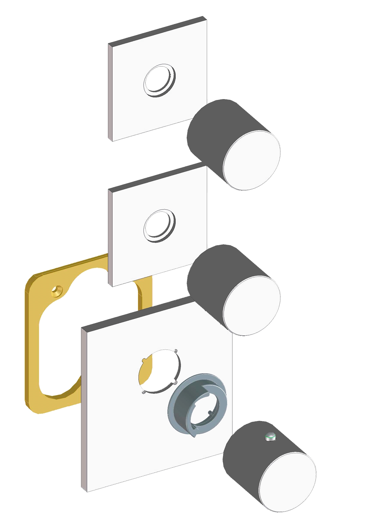 Z031203 + Z030201 000 Смеситель & запорный кран Oki 2 Outlets LP BOSSINI  - Вид №2