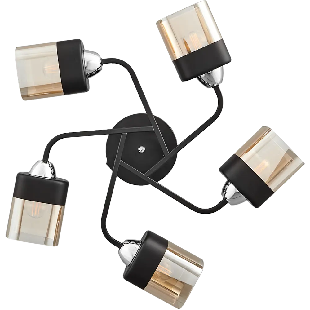 Люстра потолочная Jlight Ida 3143/5C 5 ламп E27 60W цвет черный и хром 85233262 STLM-2070342  - Вид №1