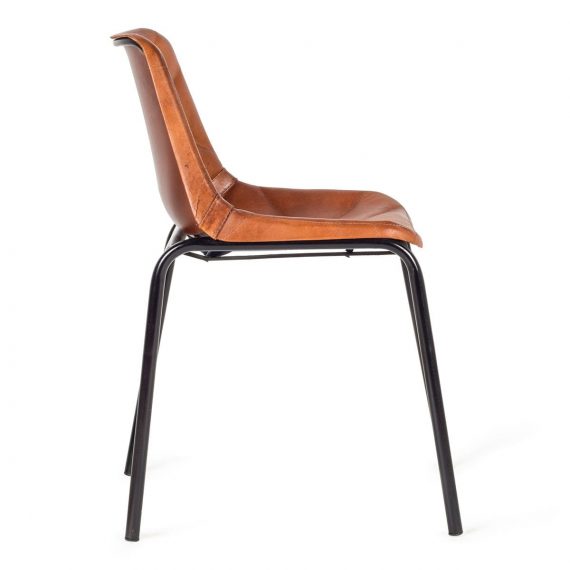 080648 Кожаный коричневый стул Francisco Segarra Mews Santreyd