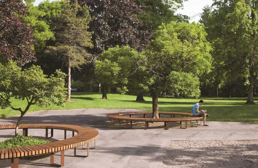 Metalco Круглая скамья из стали в современном стиле без спинки sun-id-1423841