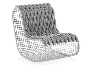 Кресло-качалка из алюминия и веревки