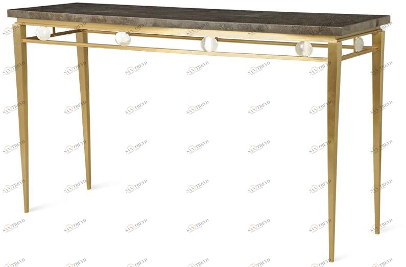 JOSÉ LEITE DE CASTRO Прямоугольная консоль из латуни и мрамора Wintour 12006447 