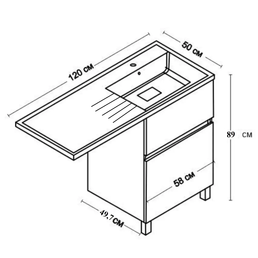 Раковина Mira из литьевого мрамора 120 см Santreyd STLM-2118665 - Вид №5
