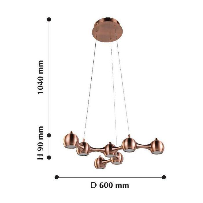Подвесная светодиодная люстра Favourite Flasks 2223-7P FAVOURITE ДИЗАЙНЕРСКИЕ, FLASKS 220441 Медь  - Вид №1