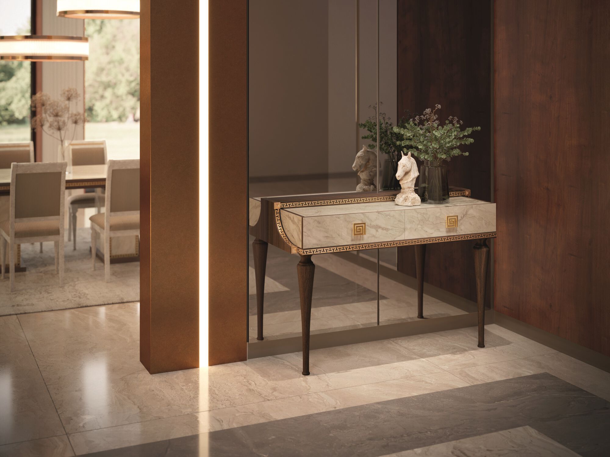 Прямоугольная консоль с ящиками Arredoclassic Romantica ARCH-00012544