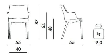 Кресло из ткани и инженерного пластика с подлокотниками Kartell ELEGANZA NIA ARCH-00142903 - Вид №43