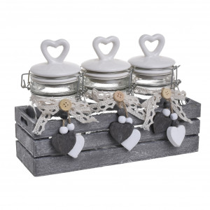 3860369.0046 банка с крышкой, набор 3шт на подставке TO4ROOMS