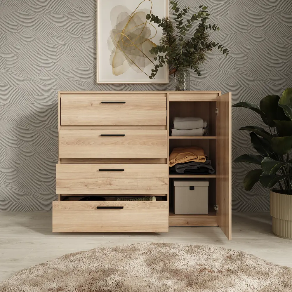 Комод Лион 4 ящика 120x100.2x41.6 см ЛДСП цвет комано Santreyd STLM-2162185 - Вид №12