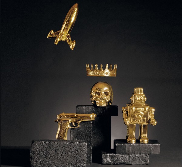 Статуэтка декоративная фарфоровая 14х22 см Memorabilia Gold My Gun SELETTI  00-3883222 Золото  - Вид №2