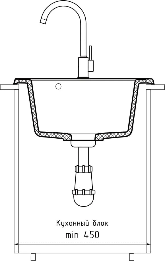 Кухонная мойка 8 GRANFEST QUARZ - Вид №1