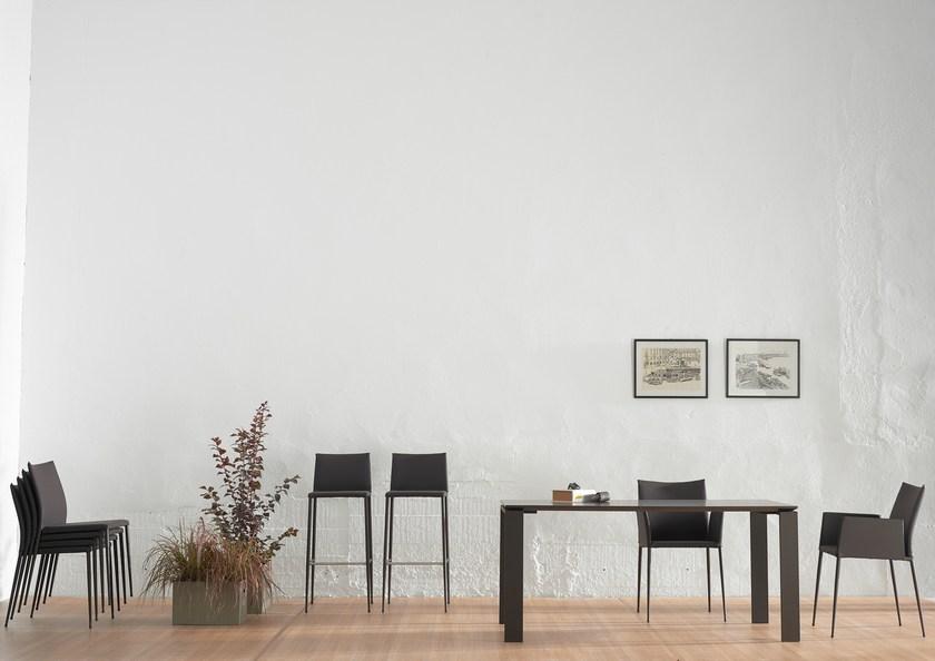 ONDARRETA Штабелируемое кожаное кресло с обивкой Moka sun-id-1454751 - Вид №4