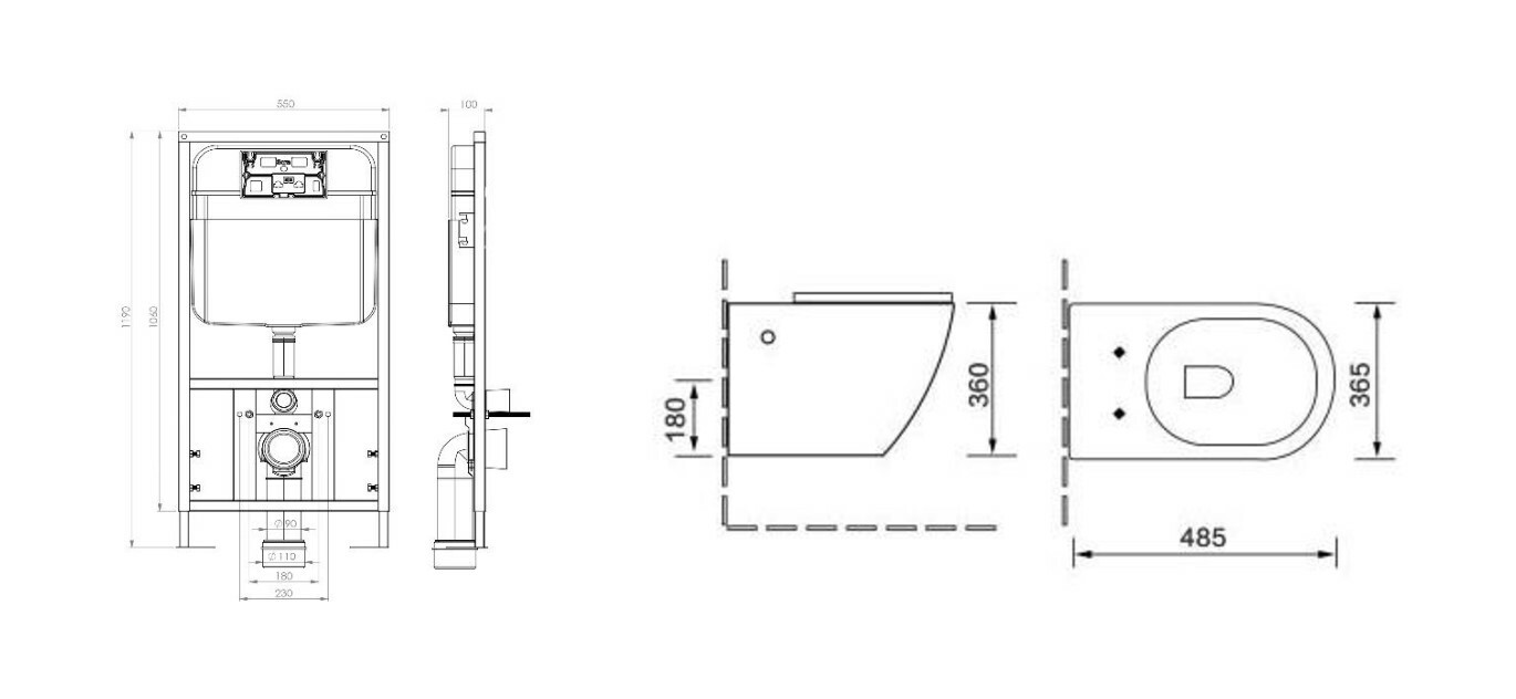 Подвесные унитазы SL-5018 + SL-01 SANTILINE  - Вид №1