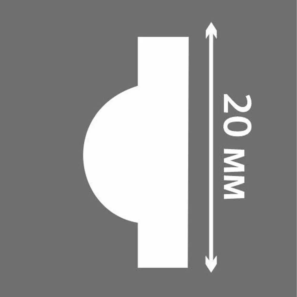 Молдинг настенный полистирол С18/20 белый 10x20x2000 мм Santreyd STLM-2009801 - Вид №7