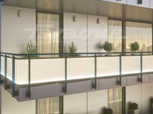 FARAONE Парапет из алюминия и стекла со светодиодной подсветкой Maior colors