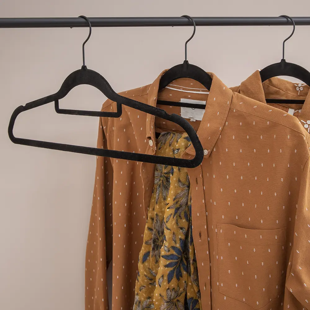 Плечики Spaceo 45 см пластик с флоковым покрытием цвет чёрный 8 шт STLM-2069502 - Вид №11