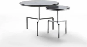 Flexform Круглый журнальный столик со столешницей из обработанного дерева