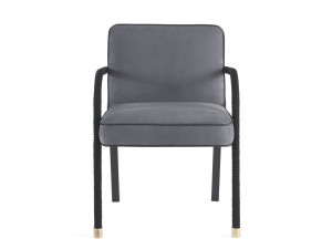 Кожаный мягкий стул с подлокотниками