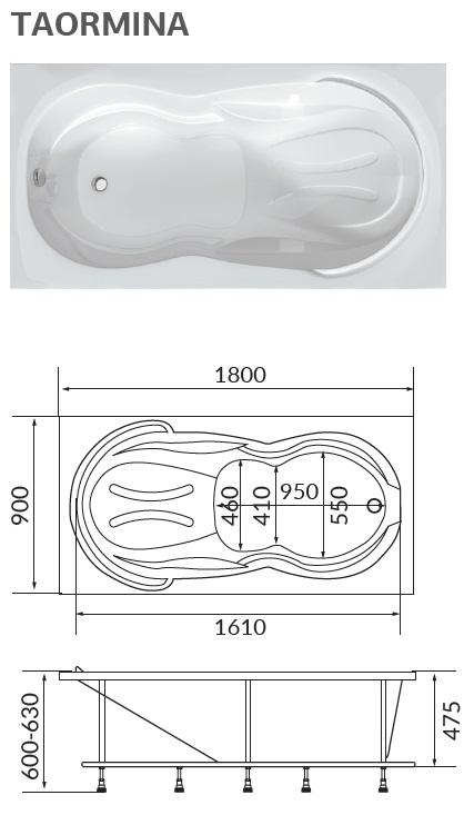 04612 Ванна 1Marka TAORMINA 180x90 1 Marka TAORMINA - Вид №2