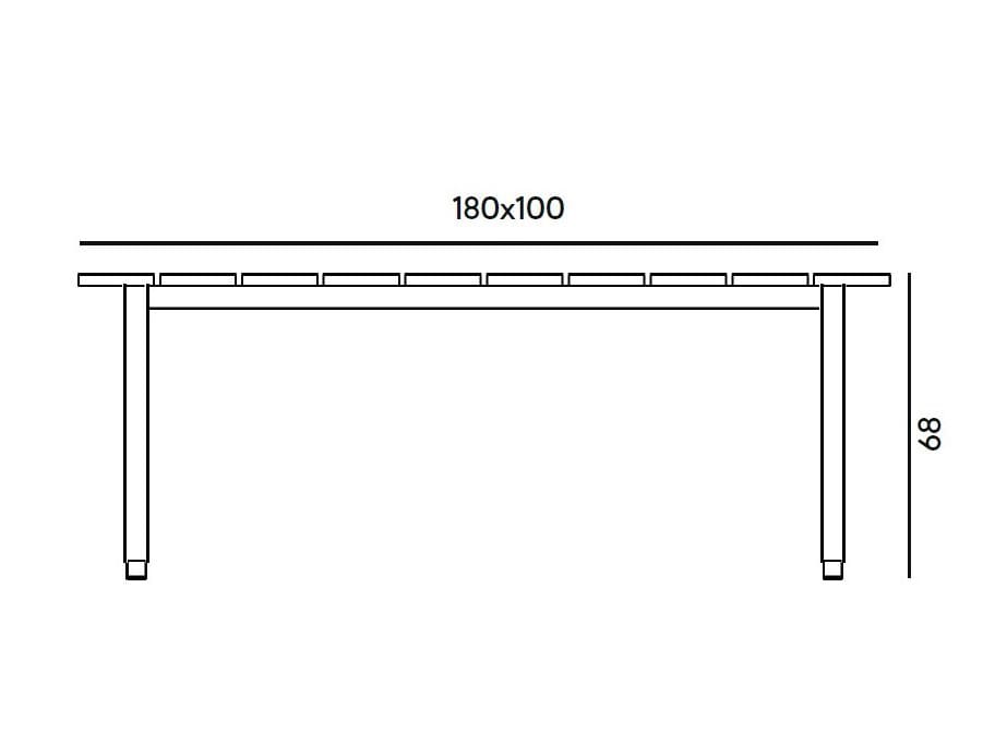 Деревянный прямоугольный стол с металлическими ножками Billiani Harry'S ARCH-00119275 - Вид №3