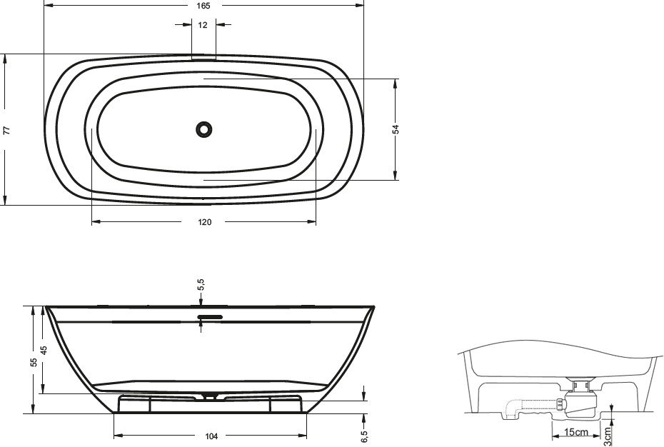 BS6500500000000 Ванна из искусственного камня Riho Bilo Santreyd  - Вид №2