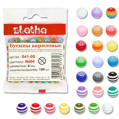 041-06 Бусина акрил 6 мм Zlatka 