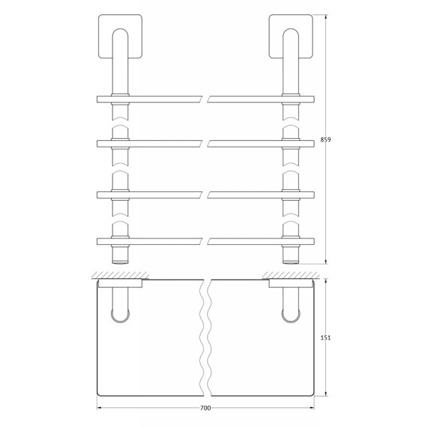 Полка 4-х ярусная 70 см Ellux ELEGANCE ELE 050 sun-id-561818 - Вид №1