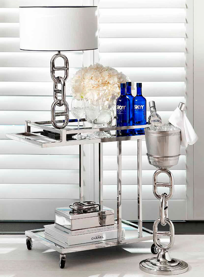Столик сервировочный на колесиках зеркальный Beverly Hills от Eichholtz EICHHOLTZ  242503 Зеркальный  - Вид №2