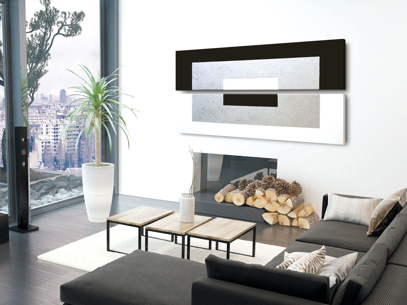 Алюминиевый полотенцесушитель Termo Design текстурная живопись ARCH-00069781 - Вид №1