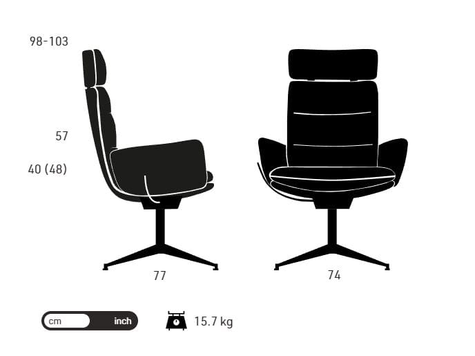 Кресло с подлокотниками и подголовником KFF Arva ARCH-00145898 - Вид №13