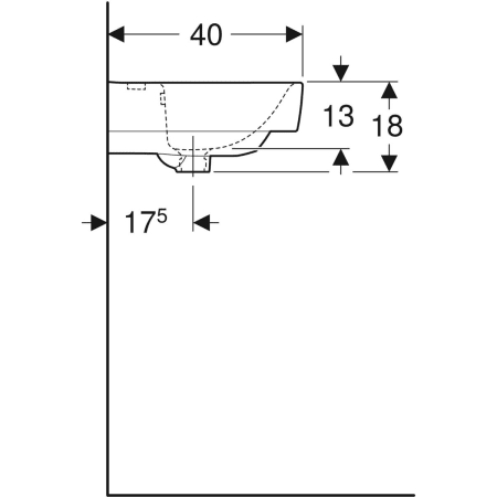 501.715.00.1 Раковина Geberit Renova Compact Geberit  - Вид №34